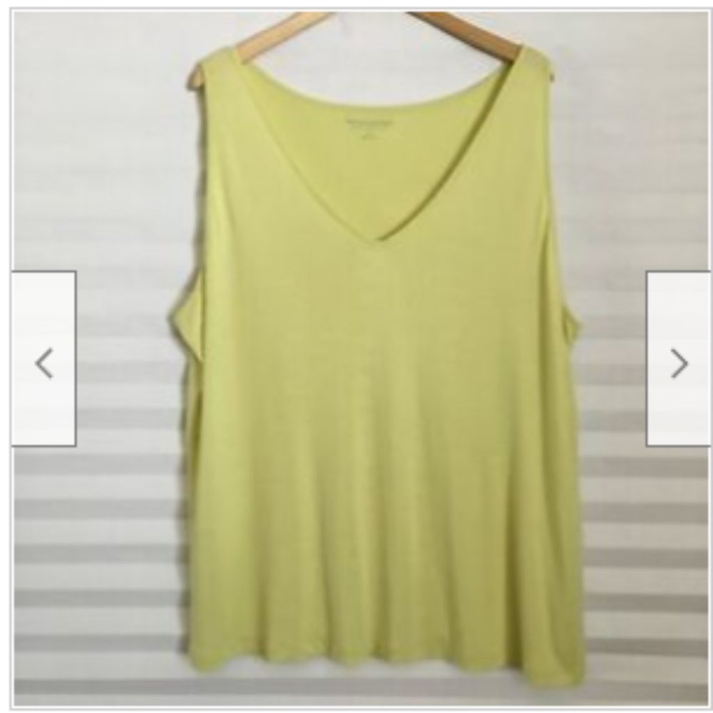 Soft Surroundings V Neck Tank Top Linen Blend Pullover Sleeveless